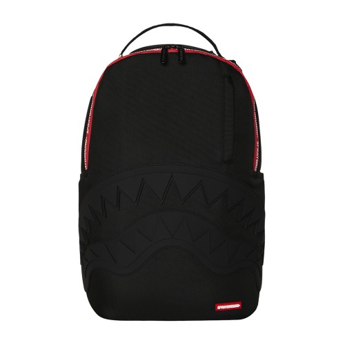 Sprayground - Zaino nero Printed zipper shark con bordo zip logato per uomo |