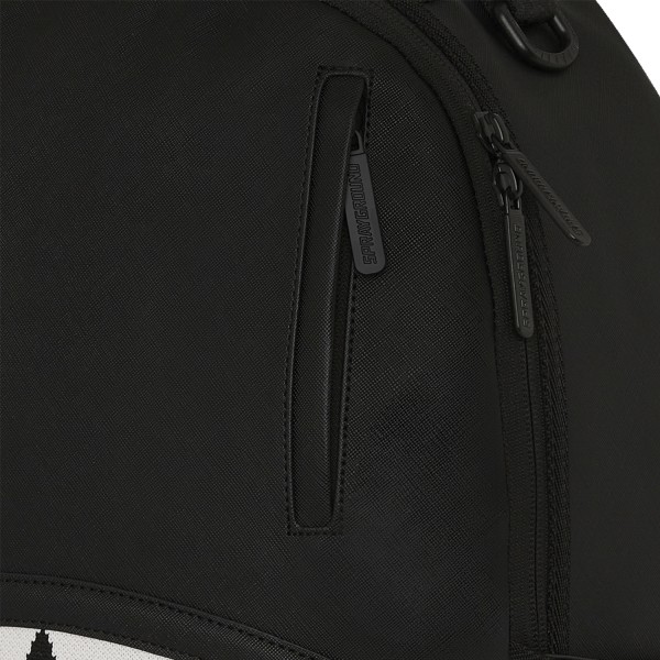 Sprayground - Zaino nero Fly knit mount dlx-satin in ecopelle e logo in tessuto