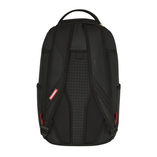 Sprayground - Zaino nero Fly knit mount dlx-satin in ecopelle e logo in tessuto
