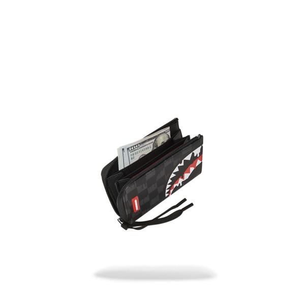 Sprayground - Portafoglio nero Dripping sharks in paris con patch logo per uomo