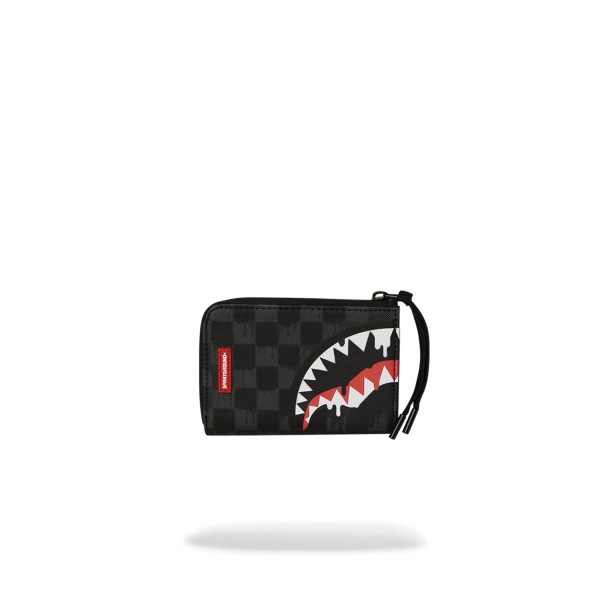 Sprayground - Portafoglio nero Dripping sharks in paris con patch logo per uomo