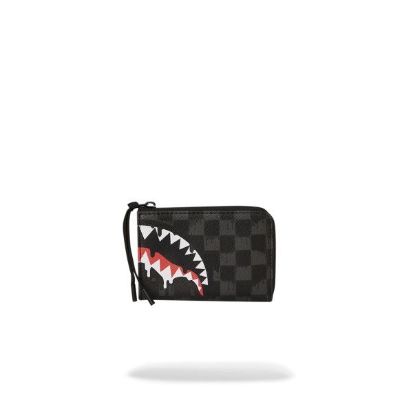 Sprayground - Portafoglio nero Dripping sharks in paris con patch logo per uomo