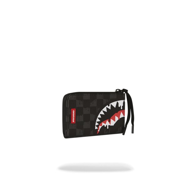 Sprayground - Portafoglio nero Dripping sharks in paris con patch logo per uomo