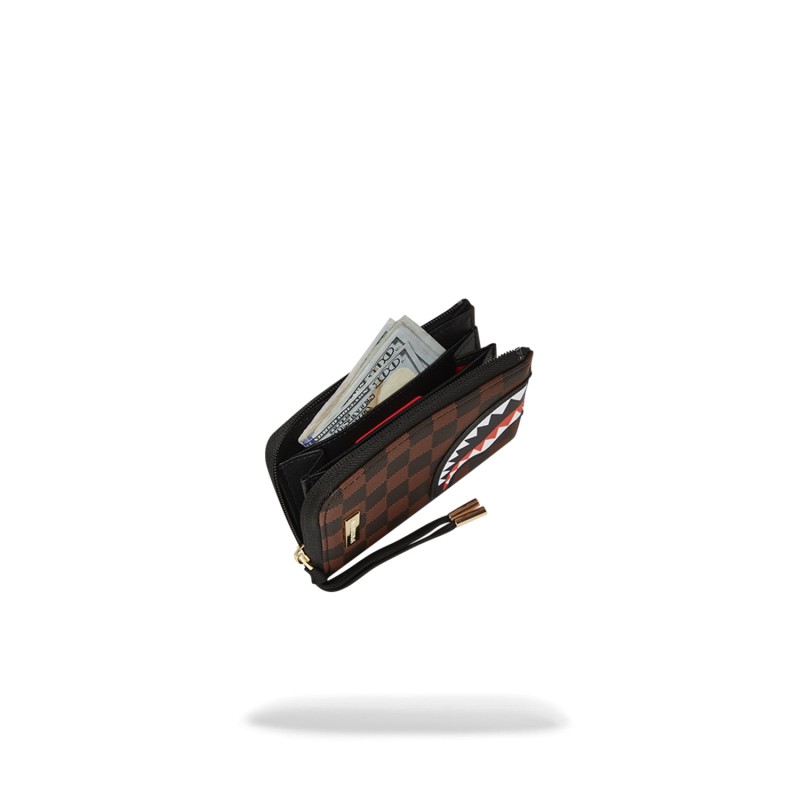 Sprayground - Portafoglio marrone Sawtooth sharks in paris con patch logo per