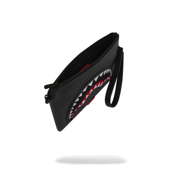 Sprayground - Pochette nera Fly knit mouth in ecopelle per uomo | b8028nsz nero