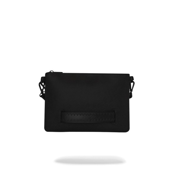 Sprayground - Pochette nera Fly knit mouth in ecopelle per uomo | b8028nsz nero