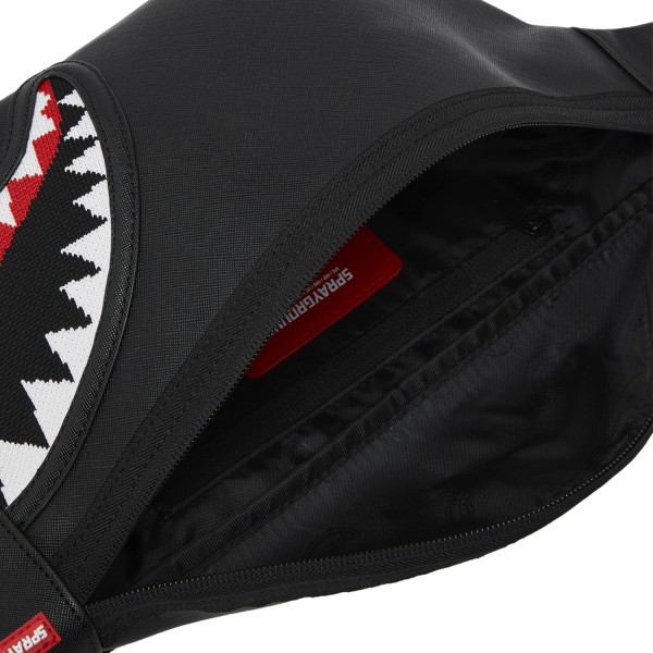 Sprayground - Marsupio nero Fly knit mouth savvy con patch logo in tessuto per