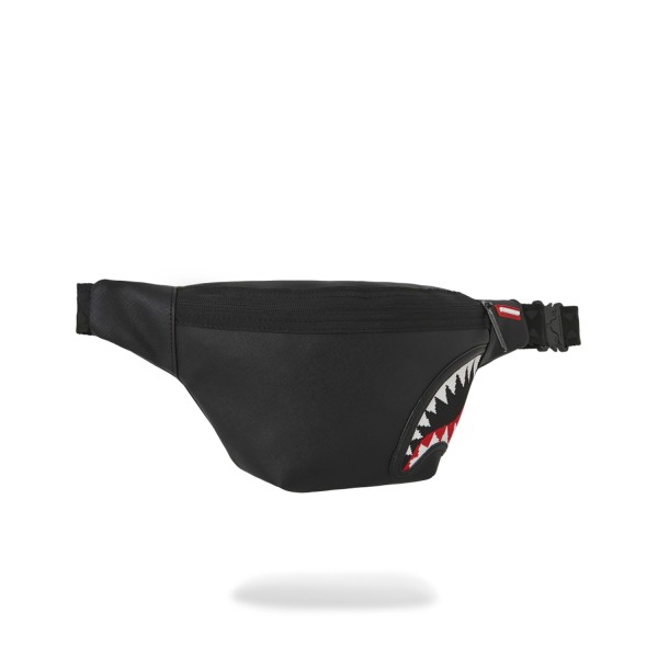 Sprayground - Marsupio nero Fly knit mouth savvy con patch logo in tessuto per