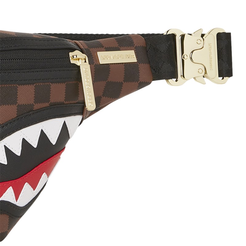 Sprayground - Marsupio marrone sawtooth sharks in paris savvy con patch logo