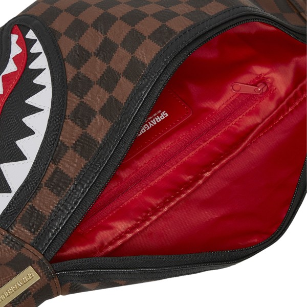 Sprayground - Marsupio marrone sawtooth sharks in paris savvy con patch logo