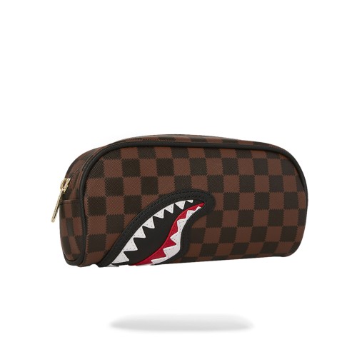 Sprayground - Astuccio marrone Sawtooth in paris pouch fantasia check per uomo 2