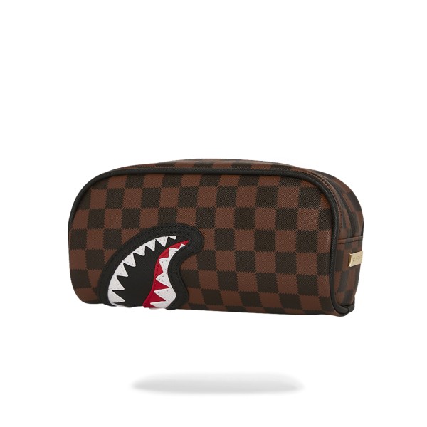 Sprayground - Astuccio marrone Sawtooth in paris pouch fantasia check per uomo