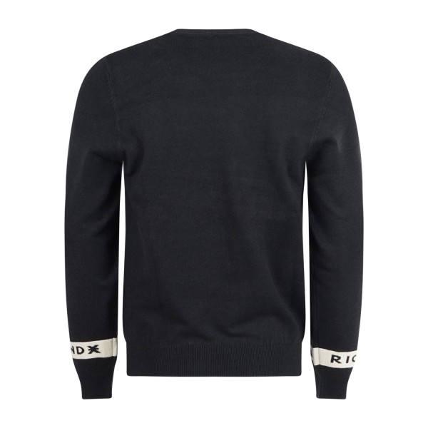 Richmond X - Maglione nero Rofla manica lunga con stampa logo sul fondo manica