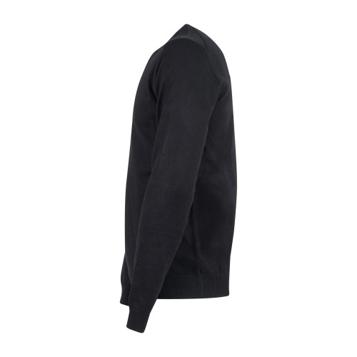 Hamaki-Ho - Maglione nero girocollo con ricamo logo sullo sfondo per uomo | 2