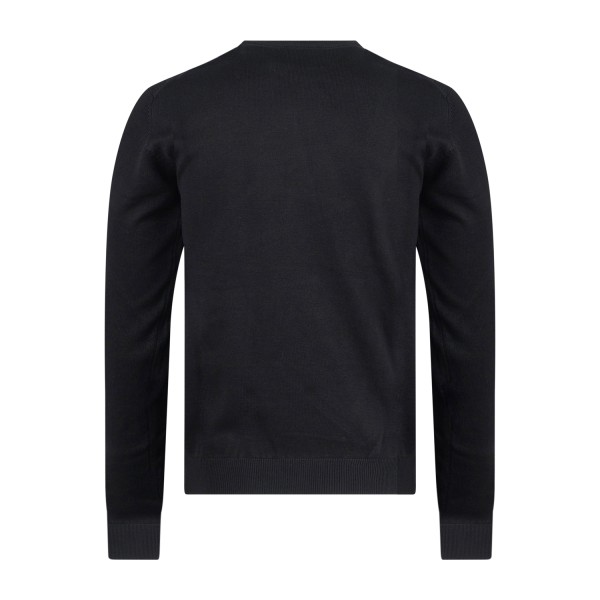 Hamaki-Ho - Maglione nero girocollo con ricamo logo sullo sfondo per uomo |