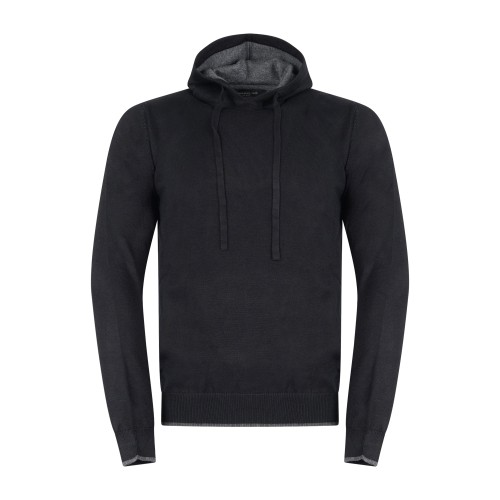 Hamaki-Ho - Maglione nero con cappuccio con laccetti per uomo | mi3177h ne nero