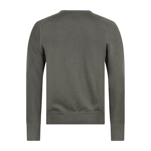 Gran Sasso - Maglione girocollo verde in lana vergine idrorepellente con