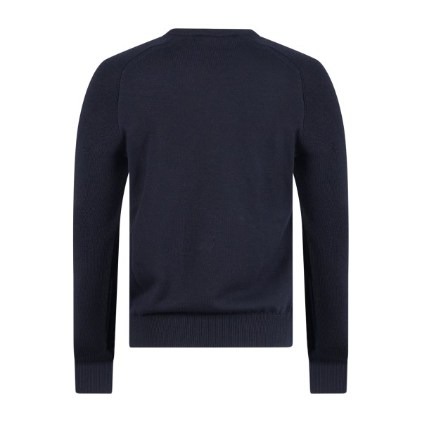Gran Sasso - Maglione girocollo blu in lana vergine idrorepellente con