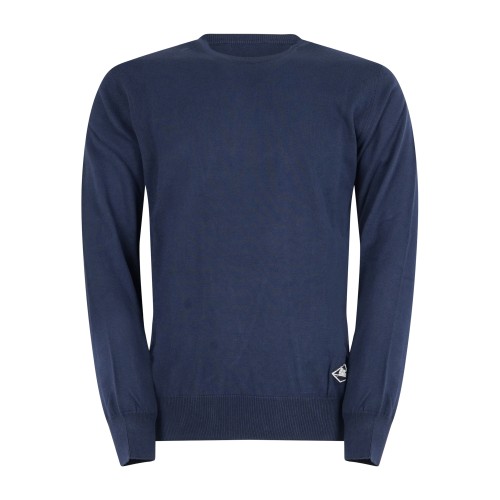 Roy Roger's - Maglione girocollo blu in cotone per uomo | rru502cn46xxxx c0048
