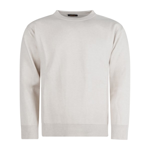 Officina36 - Maglione girocollo bianco in lana per uomo | ar41 burro