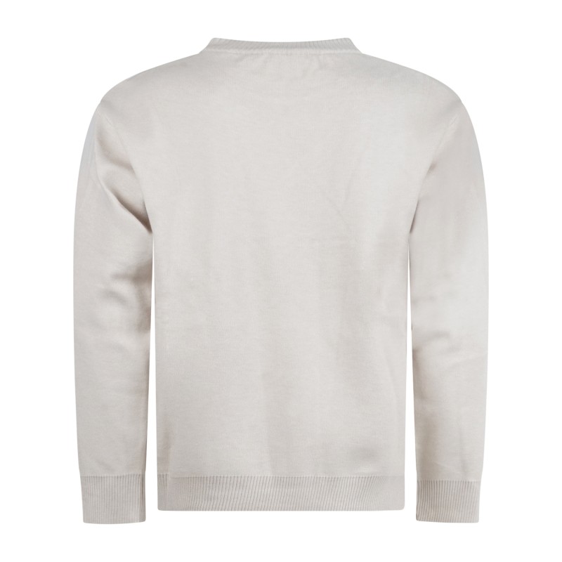 Officina36 - Maglione girocollo bianco in lana per uomo | ar41 burro