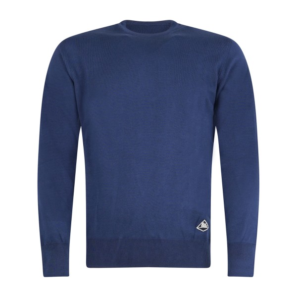 Roy Roger's - Maglione girocollo azzurro in cotone per uomo | rru502cn46xxxx