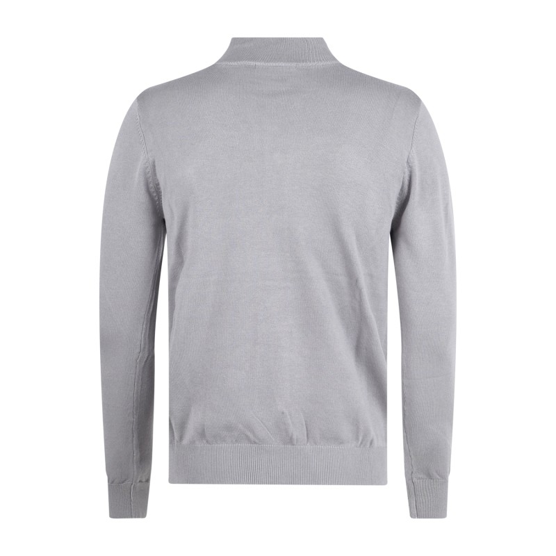 Barbati - Maglione cardigan grigio con bottoni e collo alto per uomo |