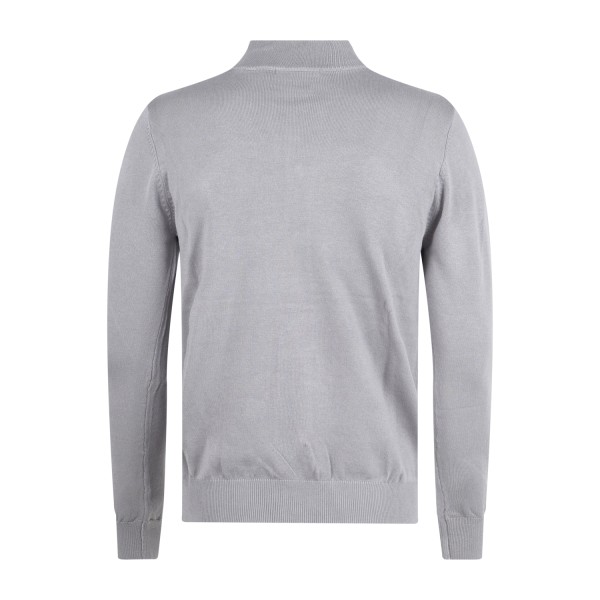 Barbati - Maglione cardigan grigio con bottoni e collo alto per uomo |