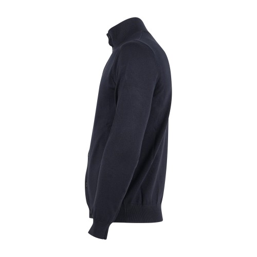 Barbati - Maglione cardigan blu scuro con bottoni e collo alto per uomo | 2