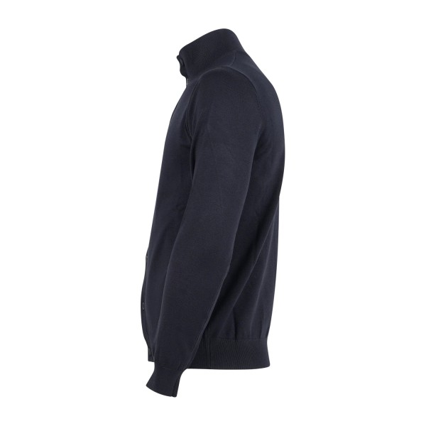 Barbati - Maglione cardigan blu scuro con bottoni e collo alto per uomo |
