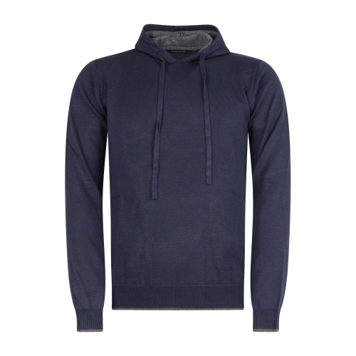 Hamaki-Ho - Maglione blu con cappuccio con laccetti per uomo | mi3177h bl blu