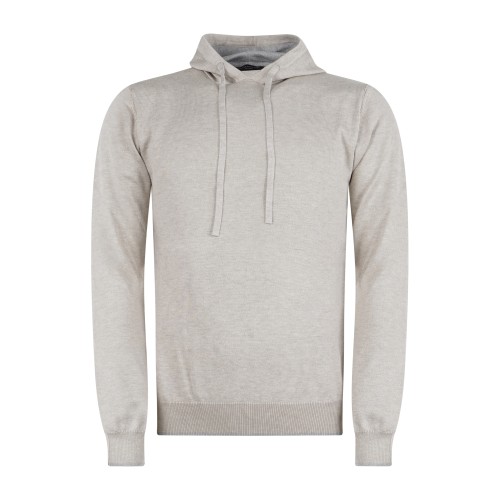 Hamaki-Ho - Maglione beige con cappuccio con laccetti per uomo | mi3177h bem