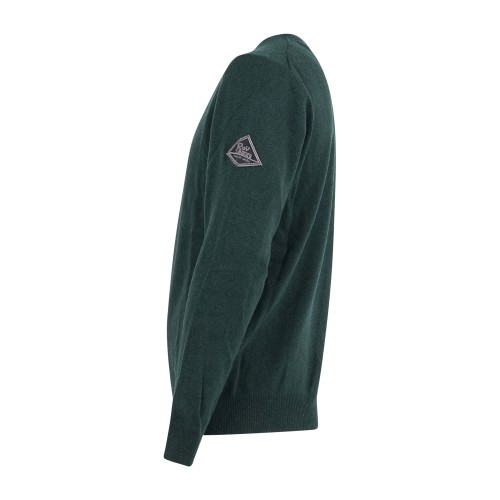 Roy Roger's - Maglione girocollo verde in lana e cashmere per uomo | 2