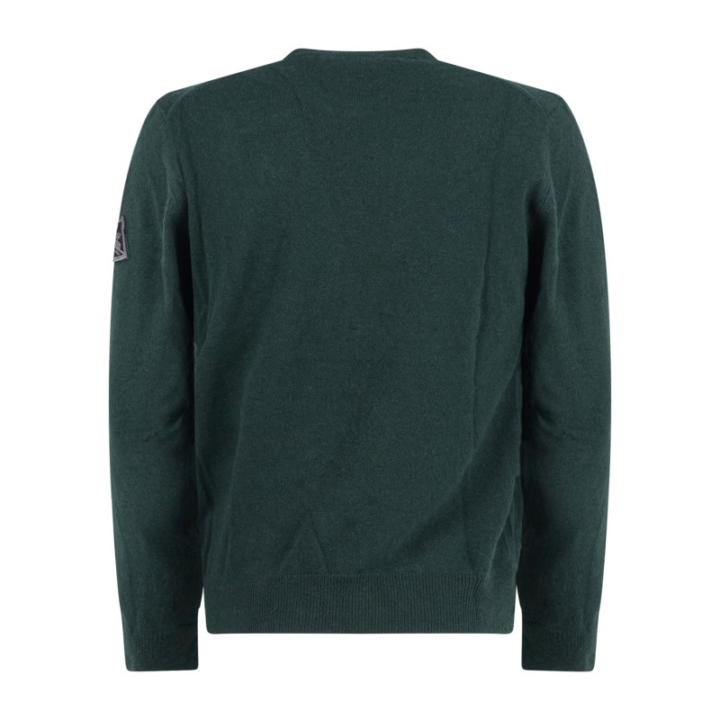 Roy Roger's - Maglione girocollo verde in lana e cashmere per uomo |