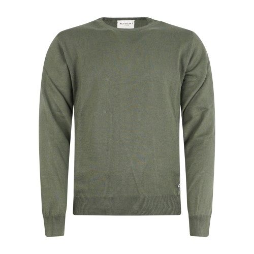 Roy Roger's - Maglione girocollo verde in cotone per uomo | rru502cn46xxxx