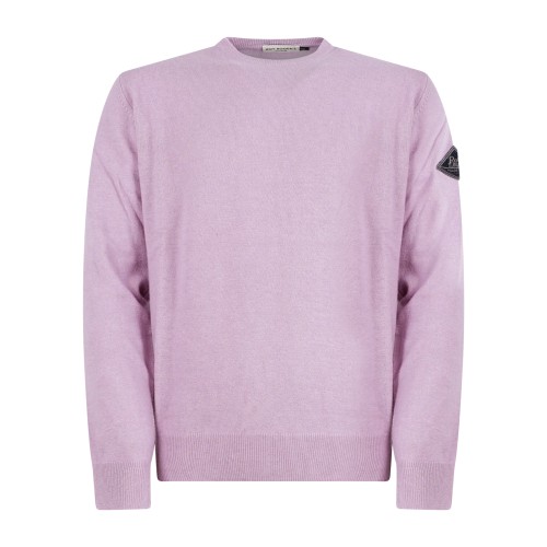 Roy Roger's - Maglione girocollo rosa in lana e cashmere per uomo |
