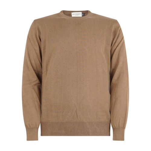 Roy Roger's - Maglione girocollo marrone in cotone per uomo | rru502cn46xxxx