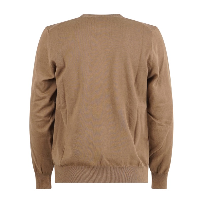Roy Roger's - Maglione girocollo marrone in cotone per uomo | rru502cn46xxxx