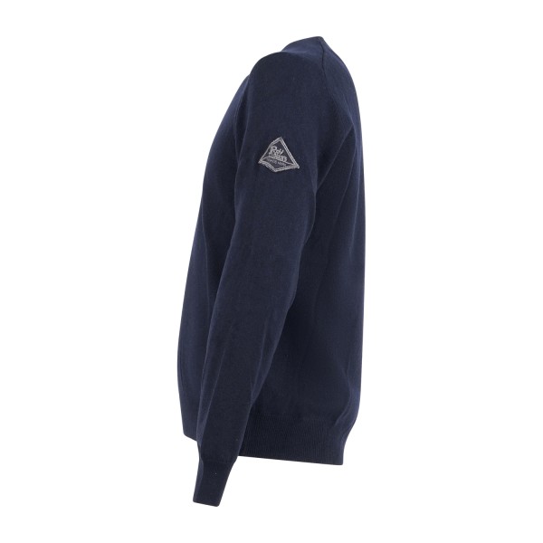 Roy Roger's - Maglione girocollo blu in lana e cashmere per uomo |