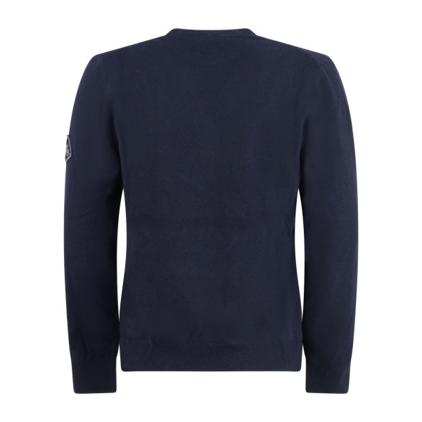 Roy Roger's - Maglione girocollo blu in lana e cashmere per uomo |