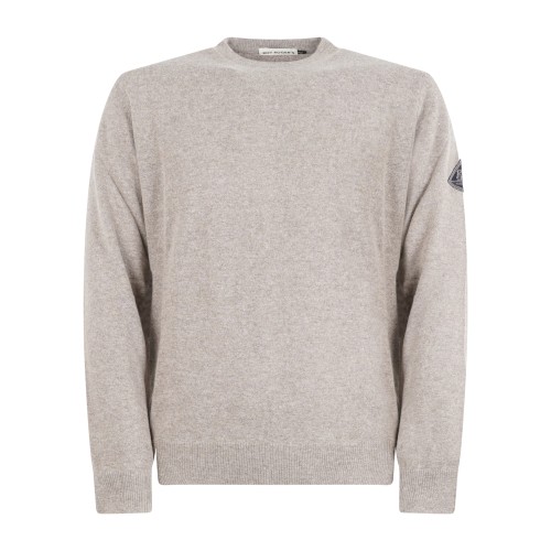 Roy Roger's - Maglione girocollo beige in lana e cashmere per uomo |