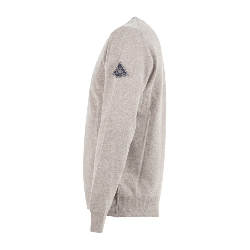 Roy Roger's - Maglione girocollo beige in lana e cashmere per uomo | 2