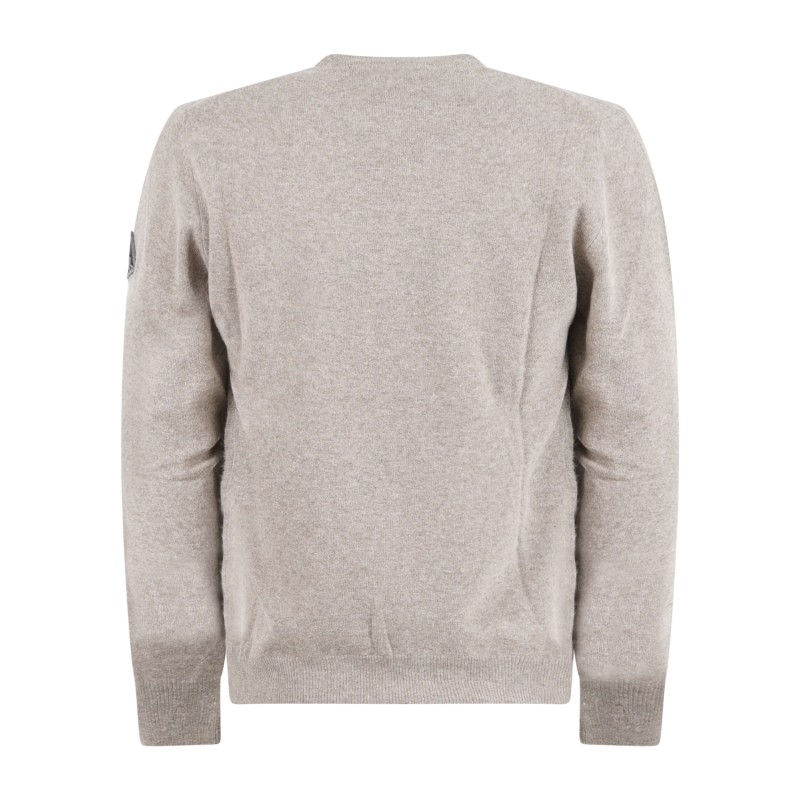 Roy Roger's - Maglione girocollo beige in lana e cashmere per uomo |