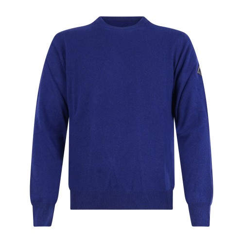 Roy Roger's - Maglione girocollo azzurro in lana e cashmere per uomo |