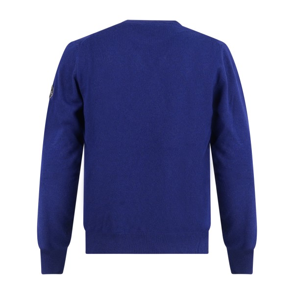 Roy Roger's - Maglione girocollo azzurro in lana e cashmere per uomo |