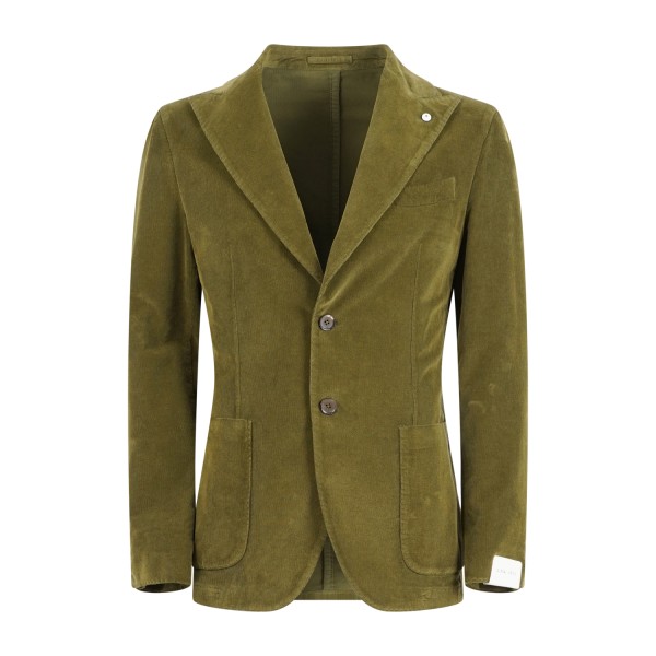 L.B.M. 1911 - Giacca verde monopetto in velluto a costine strette per uomo |