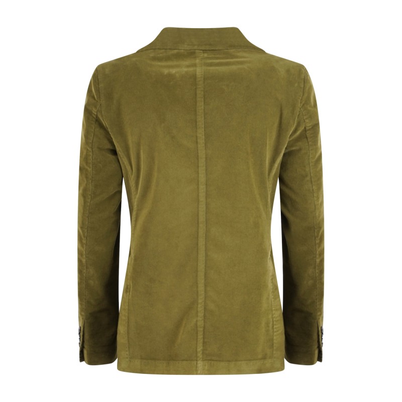 L.B.M. 1911 - Giacca verde monopetto in velluto a costine strette per uomo |