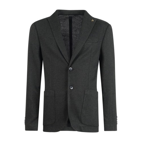 Havana & Co - Giacca verde monopetto in jersey di cotone per uomo | h2608 g5566