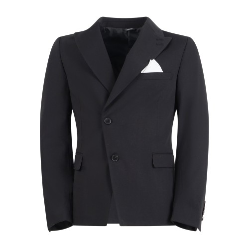 Daniele Alessandrini - Giacca nera monopetto stondata per uomo | da1fw26g101