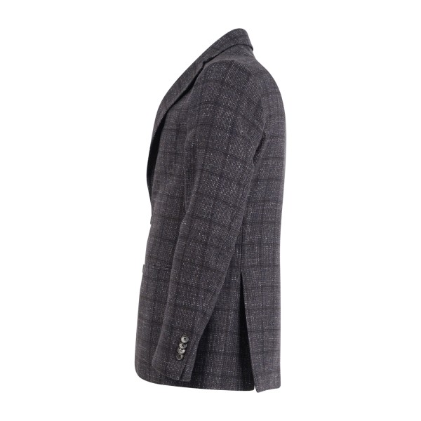 Havana & Co - Giacca marrone monopetto fantasia check per uomo | h2437 g5423